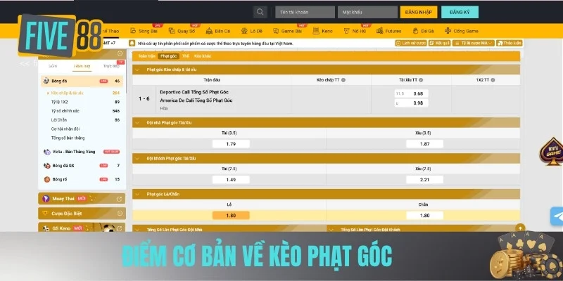 Điểm cơ bản về kèo phạt góc Điểm cơ bản về kèo phạt góc